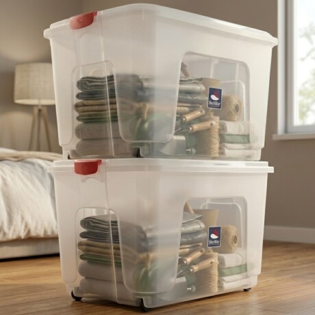 Set x2 Cajas organizadora 120lt TRANSPARENTE