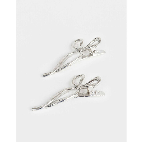 Piquitos Con moño Plateado