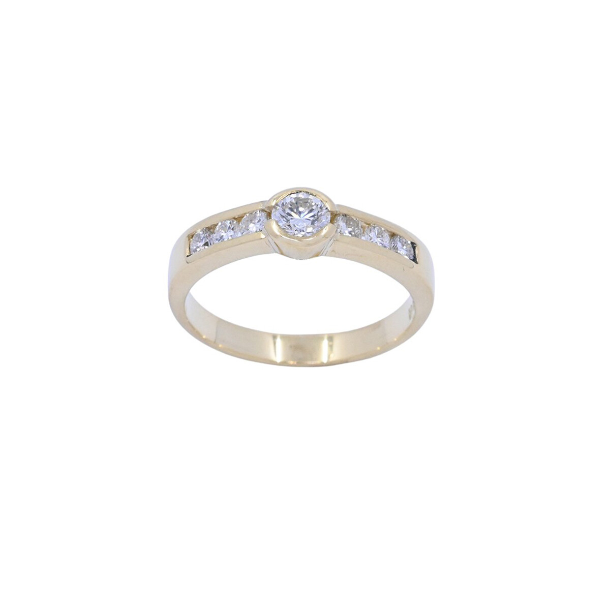 Anillo oro 18k y brillantes. 