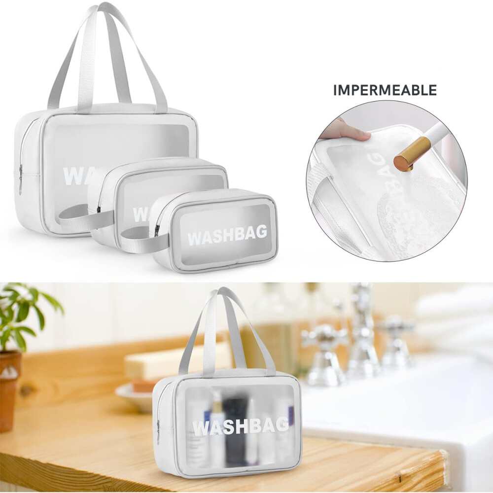 Estuche Neceser Washbag 3 Piezas Blanco