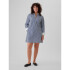 LS STRIPE POPOVER MINI SHIRTDRESS BLUE STRIPE