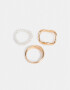 Sets Anillos Con perlas Set De Anillos - Dorado