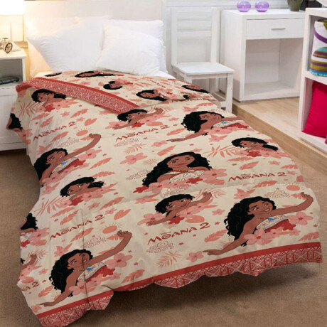 Acolchado Infantil Moana 1 Plaza 100% Microfibra