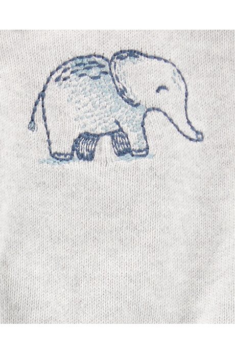 Set Dos Piezas de Cárdigan y Pantalón Diseño Elefante de Algodón Sin color