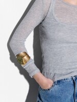 Pulsera Rígida Con Piedra burdeos