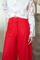 PANTALON WIDE DESFLECADO Rojo