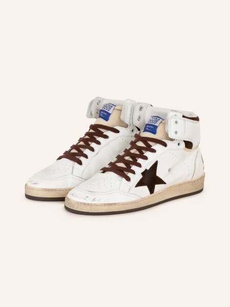 Golden Goose-Botines de cuero, Sky Star Blanco