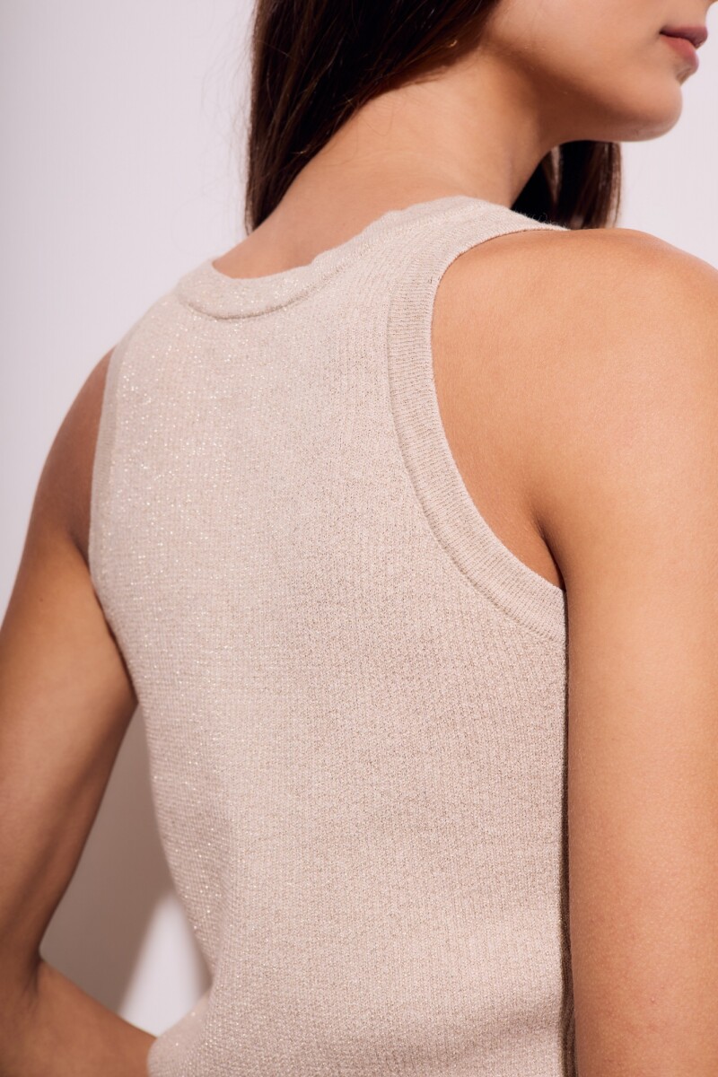 Top Lurex Beige Melange