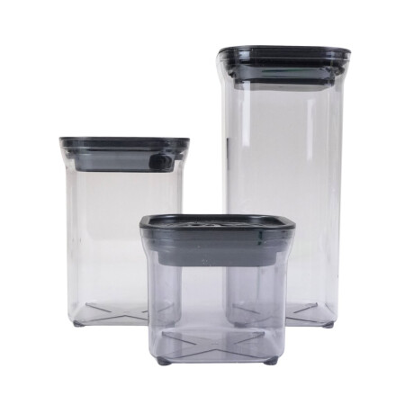 Set de 3 frascos de plastico Herevin Set de 3 frascos de plastico Herevin