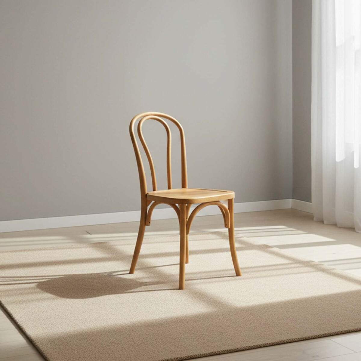 SILLA DE COMEDOR - MADERA NATURAL-BEIGE THONET 