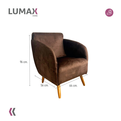 Pack x2 Sillón poltrona 1 cuerpo Lumax Kira nórdico de tela Marron