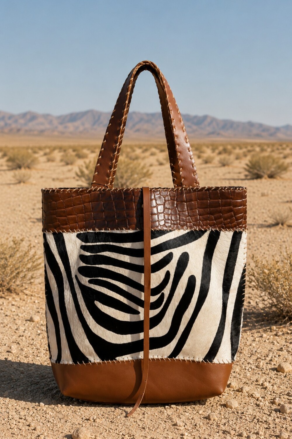 Taba Handbag Print Caramel / Zebra