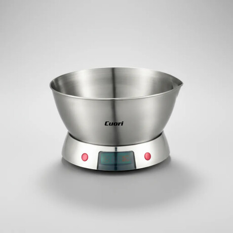 Balanza de Cocina Digital Acero Inox 5Kg LCD Bowl Extraíble Plateado