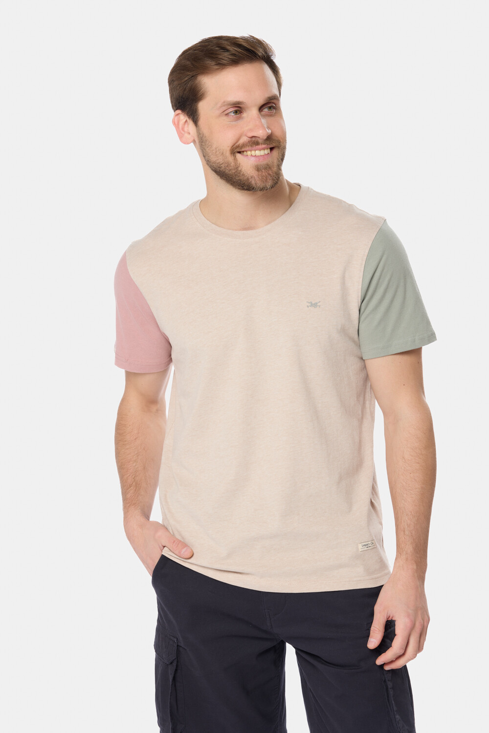 REMERA LISA COMBINADA Beige