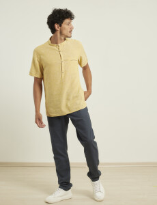 012405 CAMISA HARRINGTON LABEL Amarillo