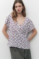 Blusa con estampa floral lila