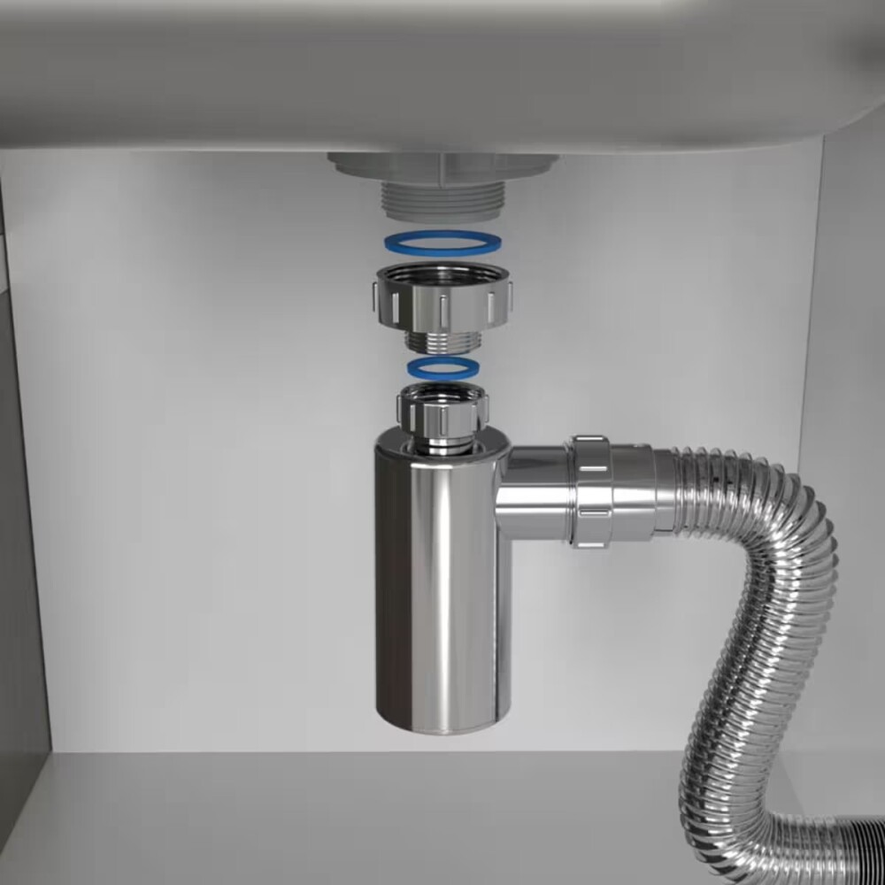 Sifón cromado botella chico plástico univer. Blukit Sifón Cromado Botella Chico Plástico Univer. Blukit