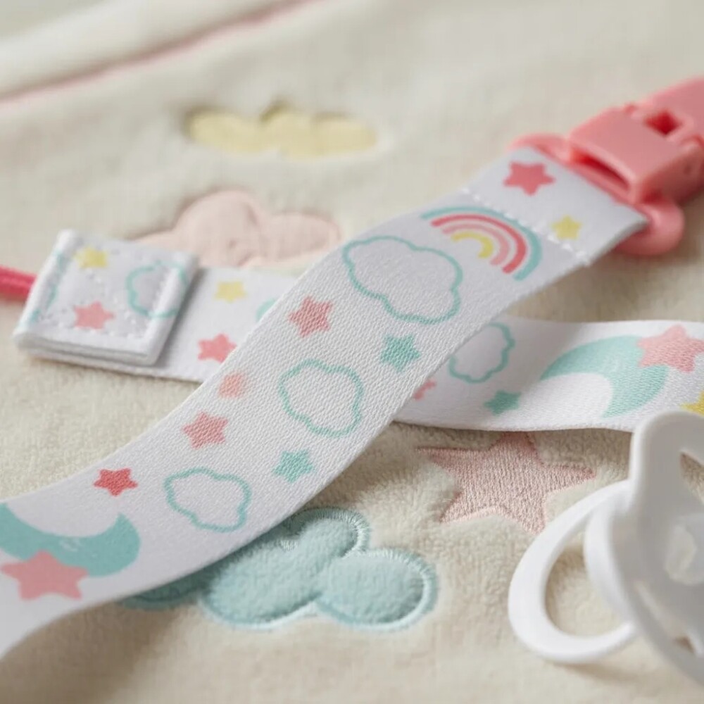 Set x2 clip para chupete BUBA estrella rosa