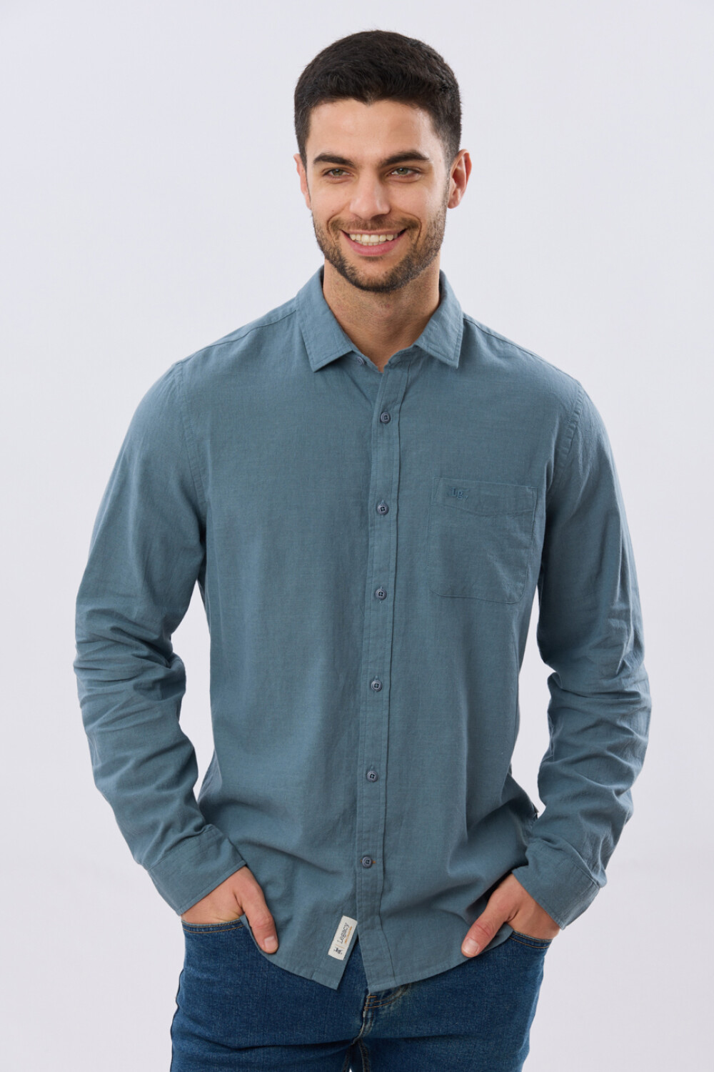 CAMISA LISA DE LINO Piedra