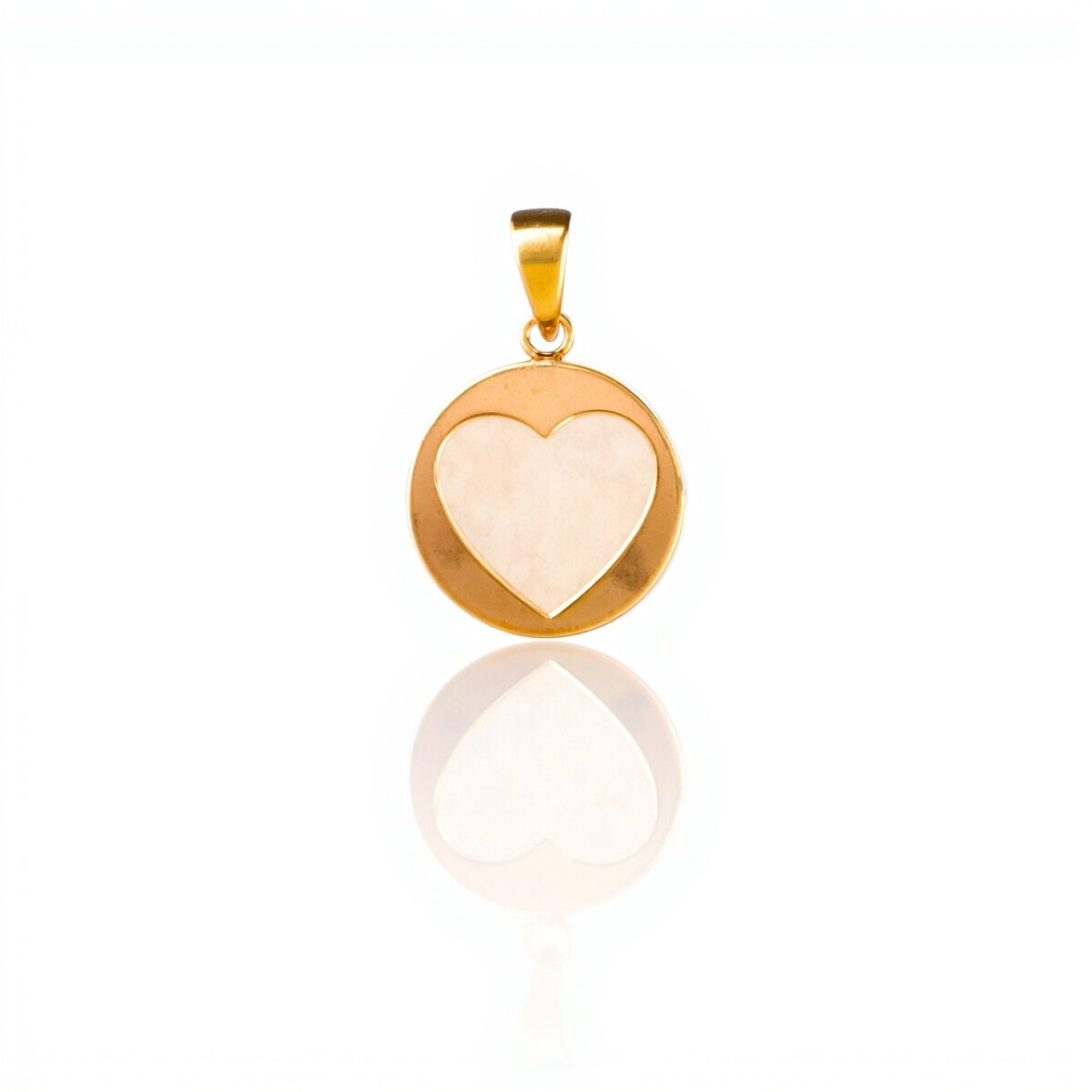 Dije Corazón-Oro bajo-Piedra Nácar-CP8570 - conpiedra 