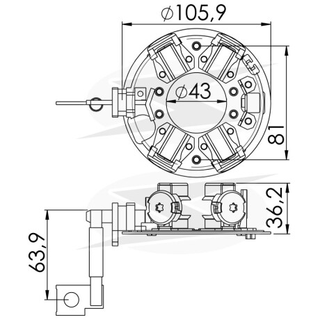 PORTA CARBONES MERCEDES BENZ VOLVO FH J.DEERE 24V BOSCH UNIFAP PORTA CARBONES MERCEDES BENZ VOLVO FH J.DEERE 24V BOSCH UNIFAP