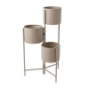 MACETERO METAL BEIGE TRIPLE Unica