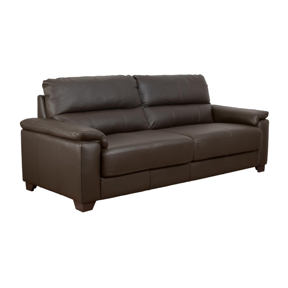 SOFA 3 CUERPOS CUERO-100-NATURAL MARRON VENECIA CHOC.