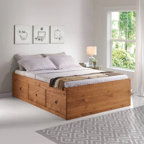 Cama 2 Plazas Linea Naturale C/cajones ROBLE