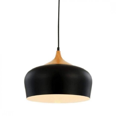 Campana estilo nórdico de aluminio y símil madera Negra