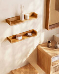 Set Shamel de 2 estantes de madera maciza de teca 50 x 5 cm Set Shamel de 2 estantes de madera maciza de teca 50 x 5 cm