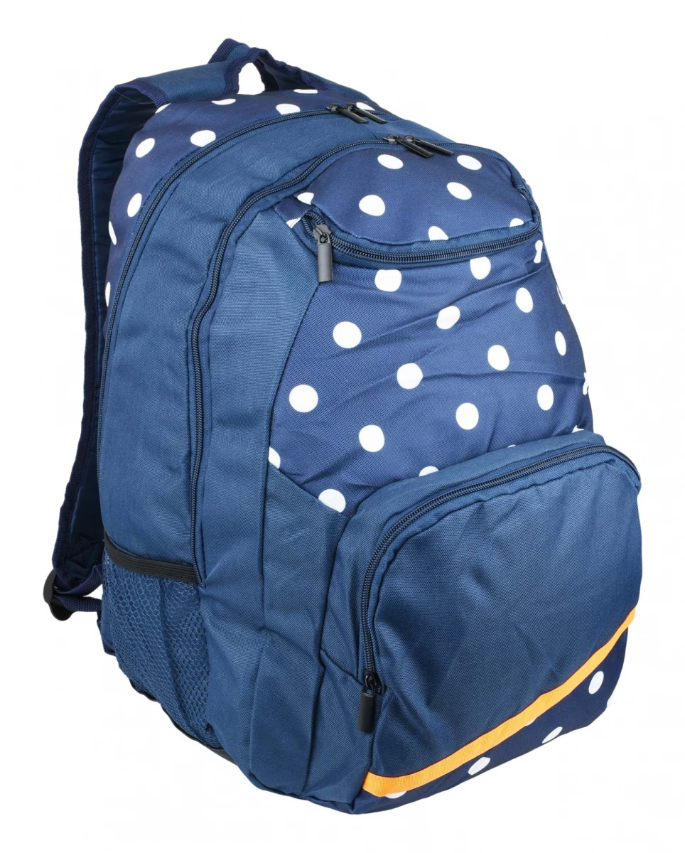 MOCHILA LISA Y LUNARES COMBINADO 4 CIERRES 12LT 46X32X16CM 27486 25239 