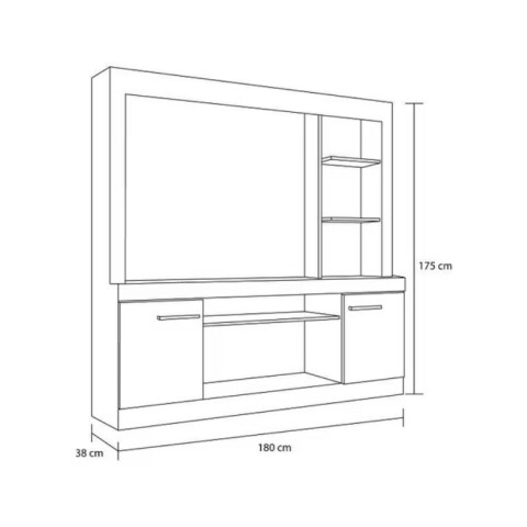 Rack de TV Panelero con Estantes y 2 Puertas - Soporta Televisores de hasta 50" - Color Marrón Rack de TV Panelero con Estantes y 2 Puertas - Soporta Televisores de hasta 50" - Color Marrón