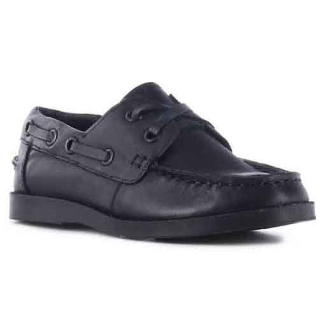 Zapatos de Niño Boomerang nautico MAP de cuero para uniforme Negro