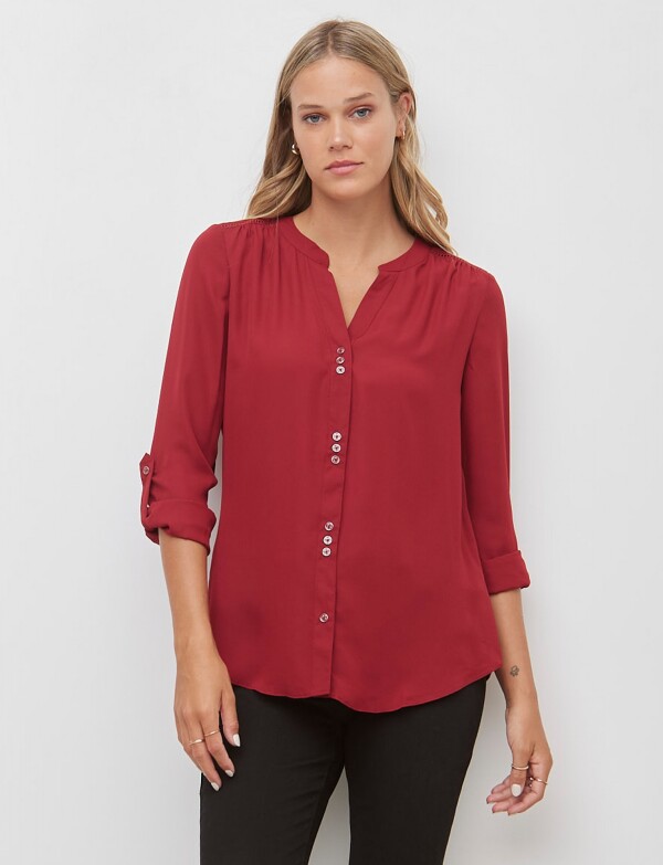 Blusa Botones BORDEAUX