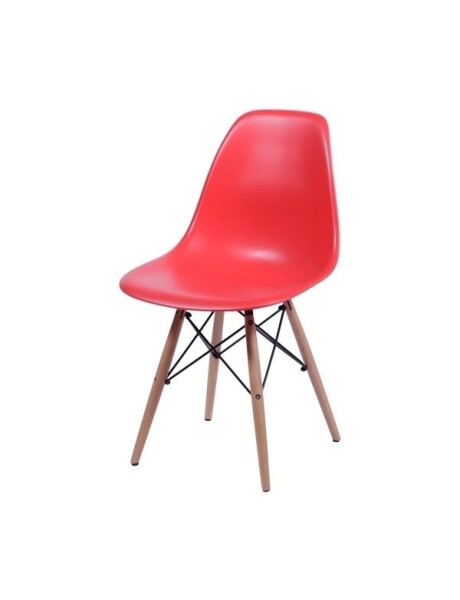 SILLA EAMES COMEDOR CON BASE EN MADERA ROJA SILLA EAMES COMEDOR CON BASE EN MADERA ROJA