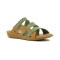 Country Sandalia Para Dama, Capellada Cuero , Suela Baja C/velcro S/ Talon Salvia-ambar