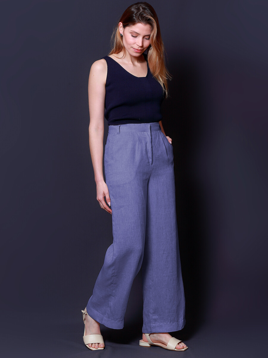 Pantalon Lino Cala - Celeste 