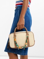 Bolso Tote Rectangular Con Colgante crudo