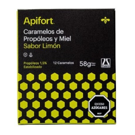 Apifort x12 caramelos Propóleo y miel sabor limón