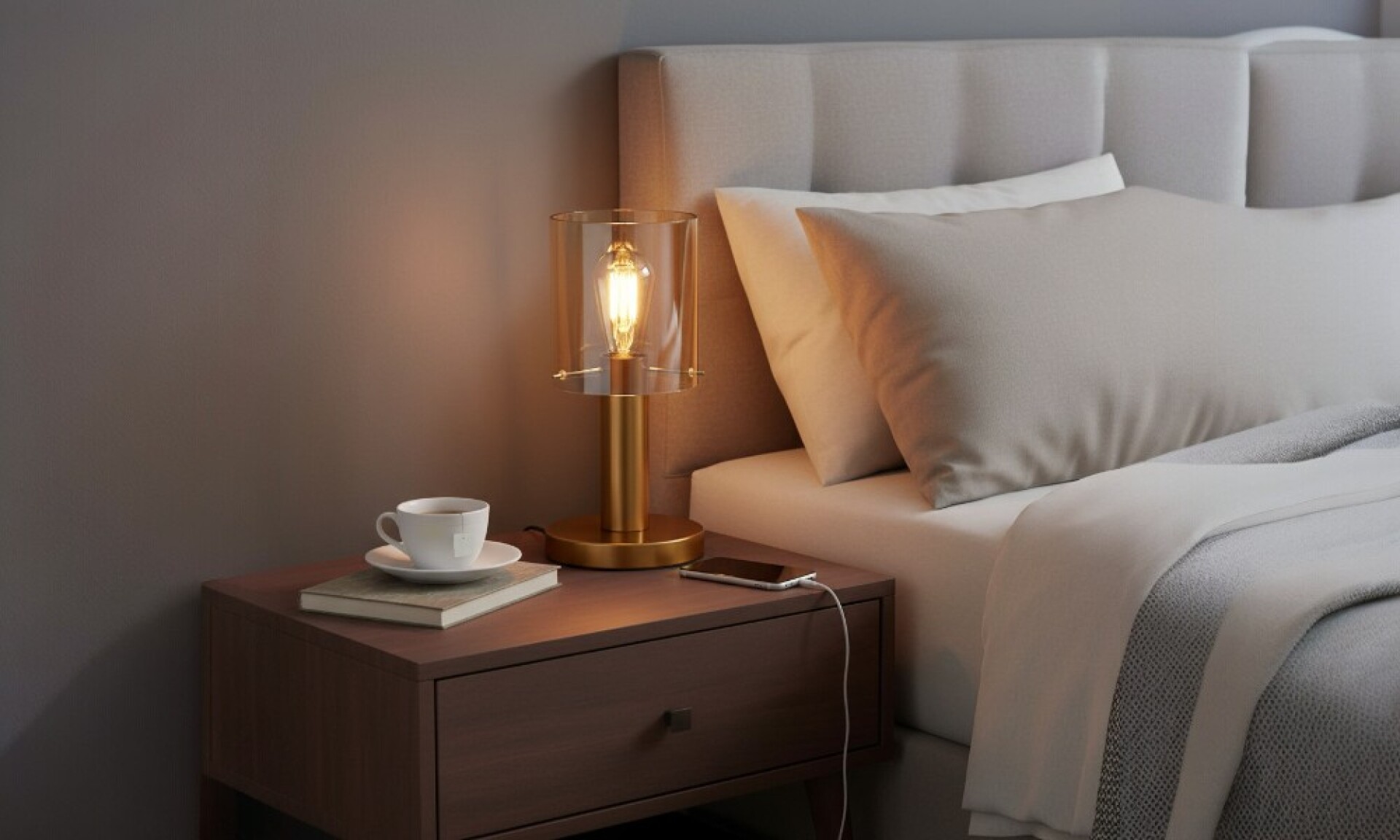 Luminaria Para Mesa De Luz 1386-1 Bro+amb 