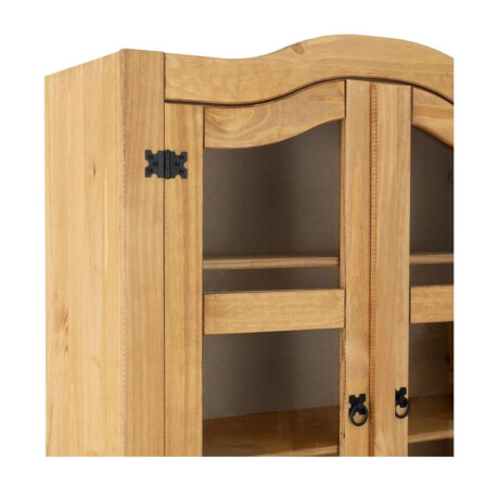 Cristalero 4 Puertas Madera Maciza Linea Mexicana Natural