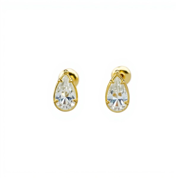Abridores Gota-Oro 18k-Piedra Zirconia-AB9513 conpiedra