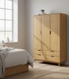 Ropero 3 Puertas 4 Cajones Li­nea Niordica Roble