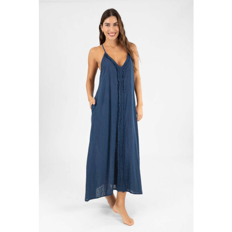 Vestido desflecado toscana Dark night solid