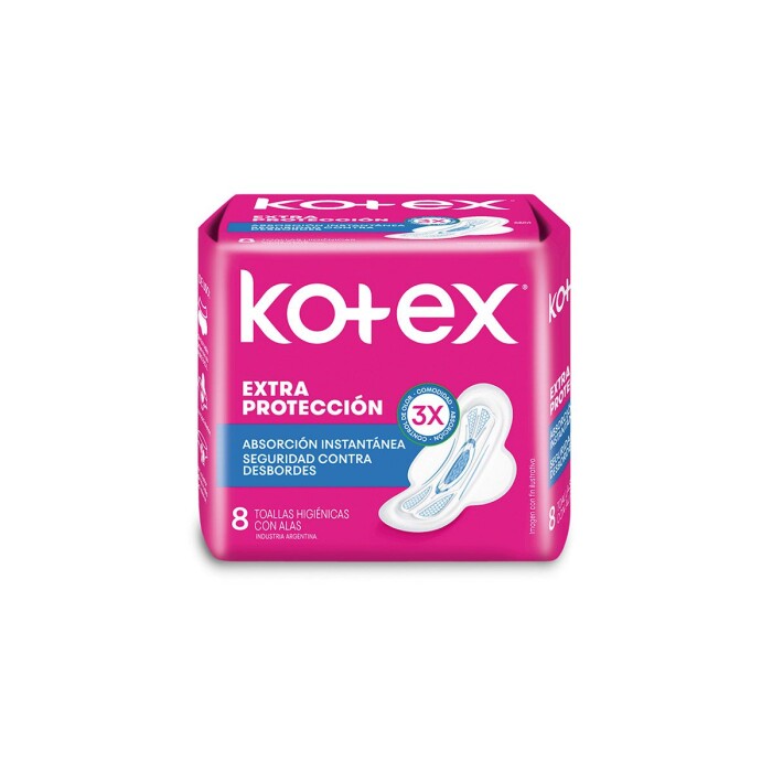 KOTEX TOALLA FEM NORMAL C/A PAQ. X 8 UNI única