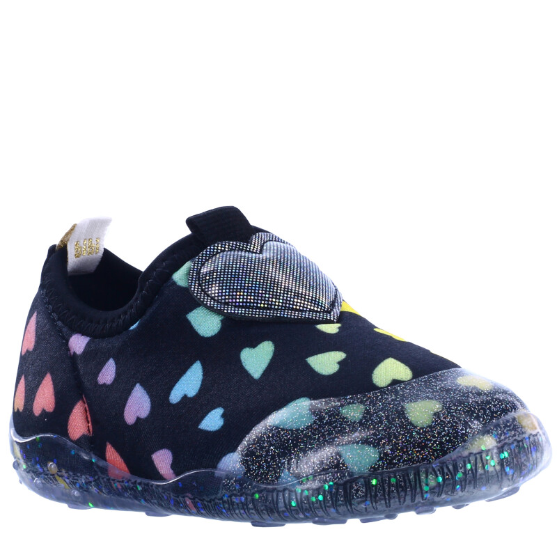 Championes Infantiles Bibi Urban Corazones Negro - Estampado