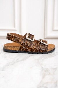 Sandalia Animal Print Marron