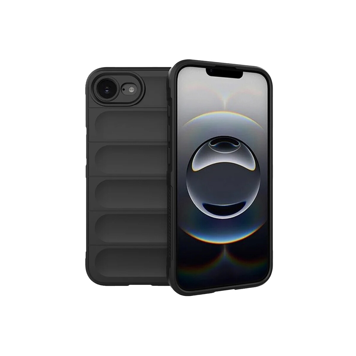 Protector para iPhone 16e engomado con textura color negro 