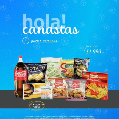 CANASTA REUNIÓN FAMILIAR/CUMPLE PARA 4 PERSONAS CANASTA REUNIÓN FAMILIAR/CUMPLE PARA 4 PERSONAS