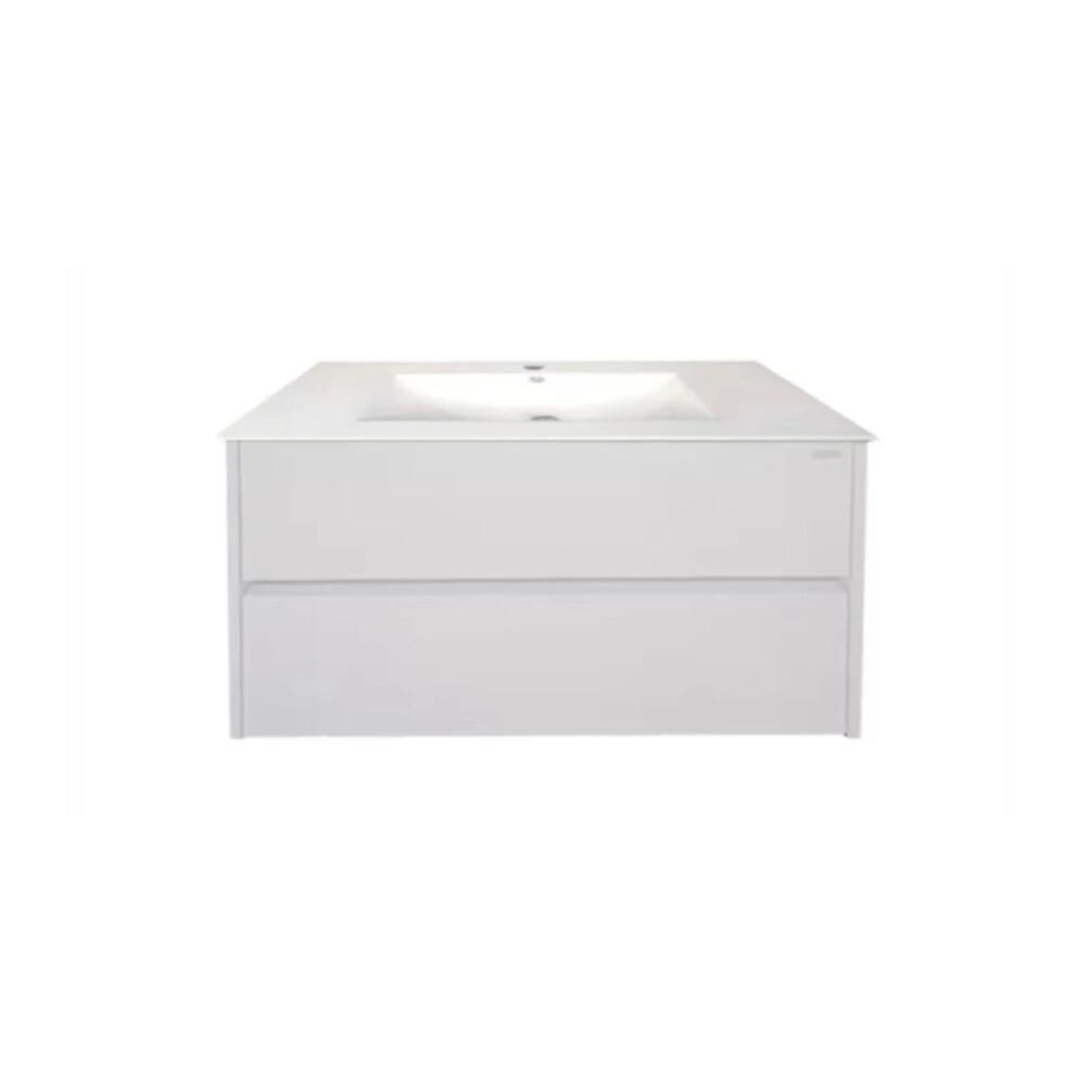 Mueble de baño suspendido Blanco 60 cm con bacha de loza Mueble De Baño Suspendido Blanco 60 Cm Con Bacha De Loza
